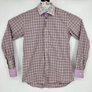Etro Shirt Mens‎ 39 Button Up Casual Preppy Plaid Long Sleeve Milano Italy